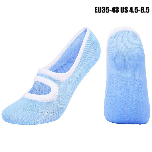 High Quality Ladies Pilates Socks Non-Slip Breathable Backless Yoga Ankle Bare Instep Ladies Ballet Sports Socks Fitness Gym